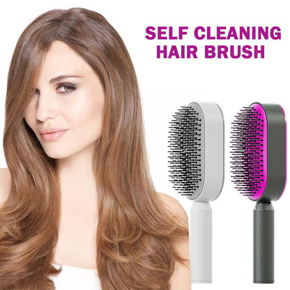 Self Cleaning Hair Brush For Women Massage Scalp Promote Blood Circulation Anti Hair Loss 3D Hair Growth Comb Hairbrush Self-Cleaning Hair Brush   3D Air Cushion Massager Brush   Airbag Massage Comb B
